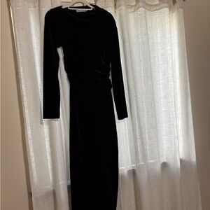 Zara Elegant Black Velvet Dress